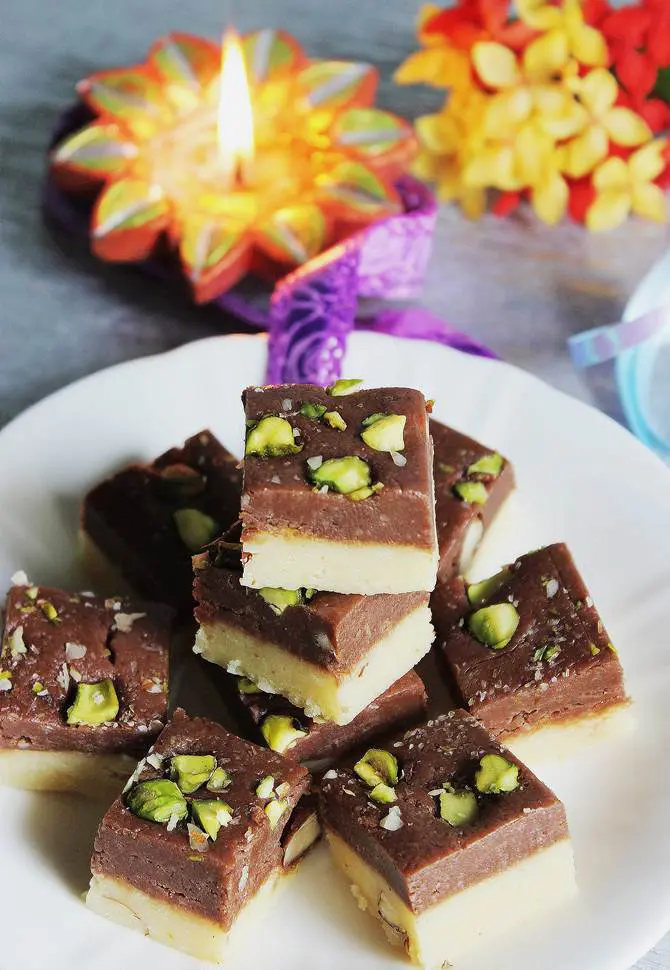 Chocolate burfi recipe below