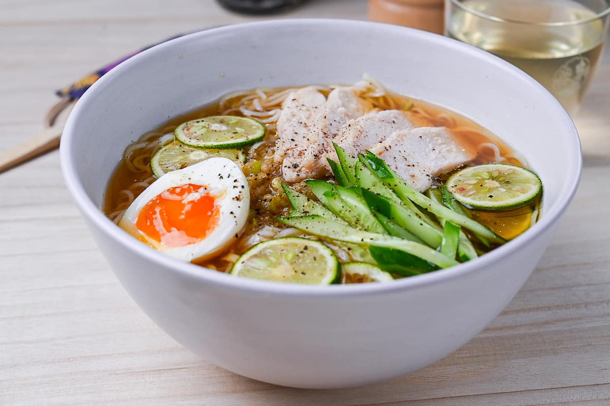 Chilled Chicken and Citrus Somen Noodle Soup