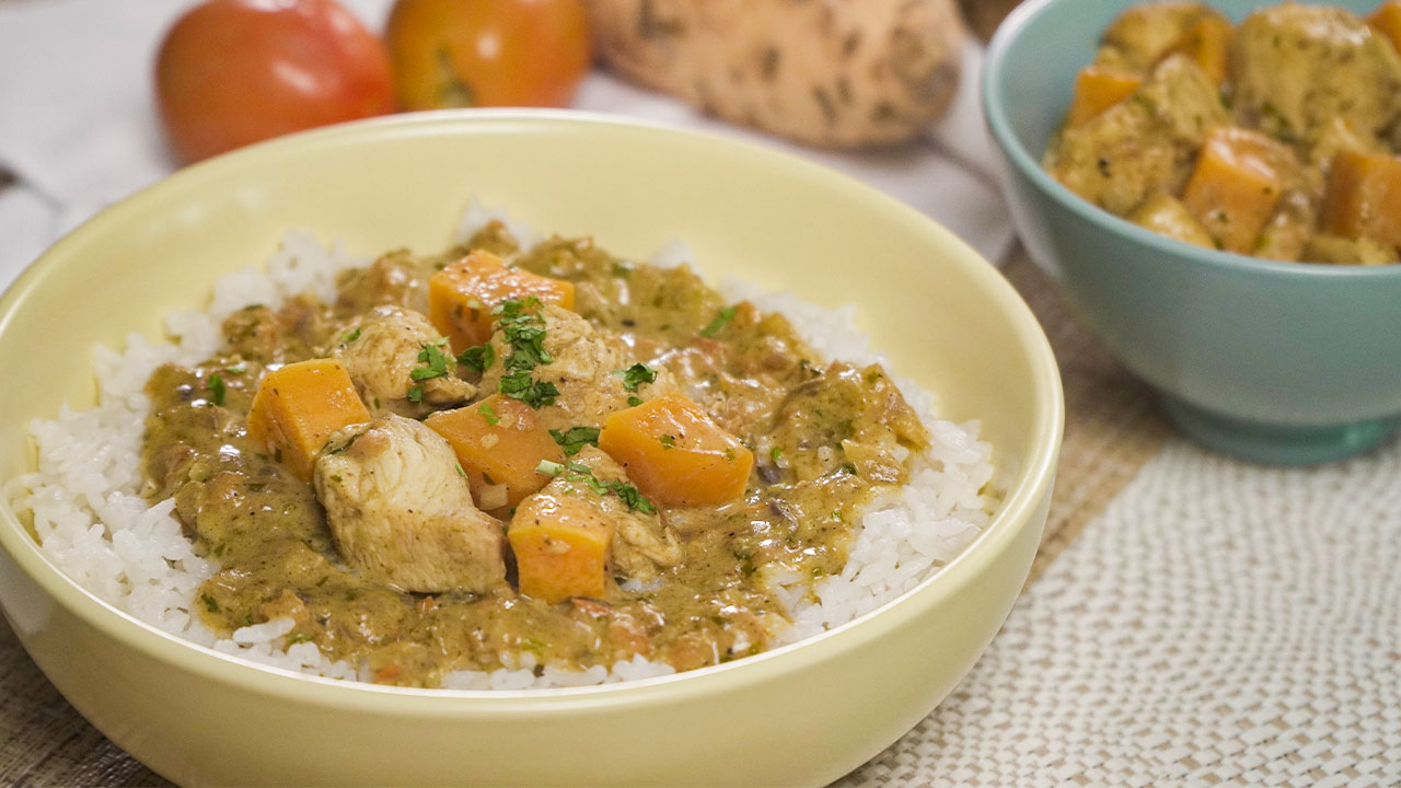 Chicken Curry with Sweet Potatoes and Coconut Rice Recipe