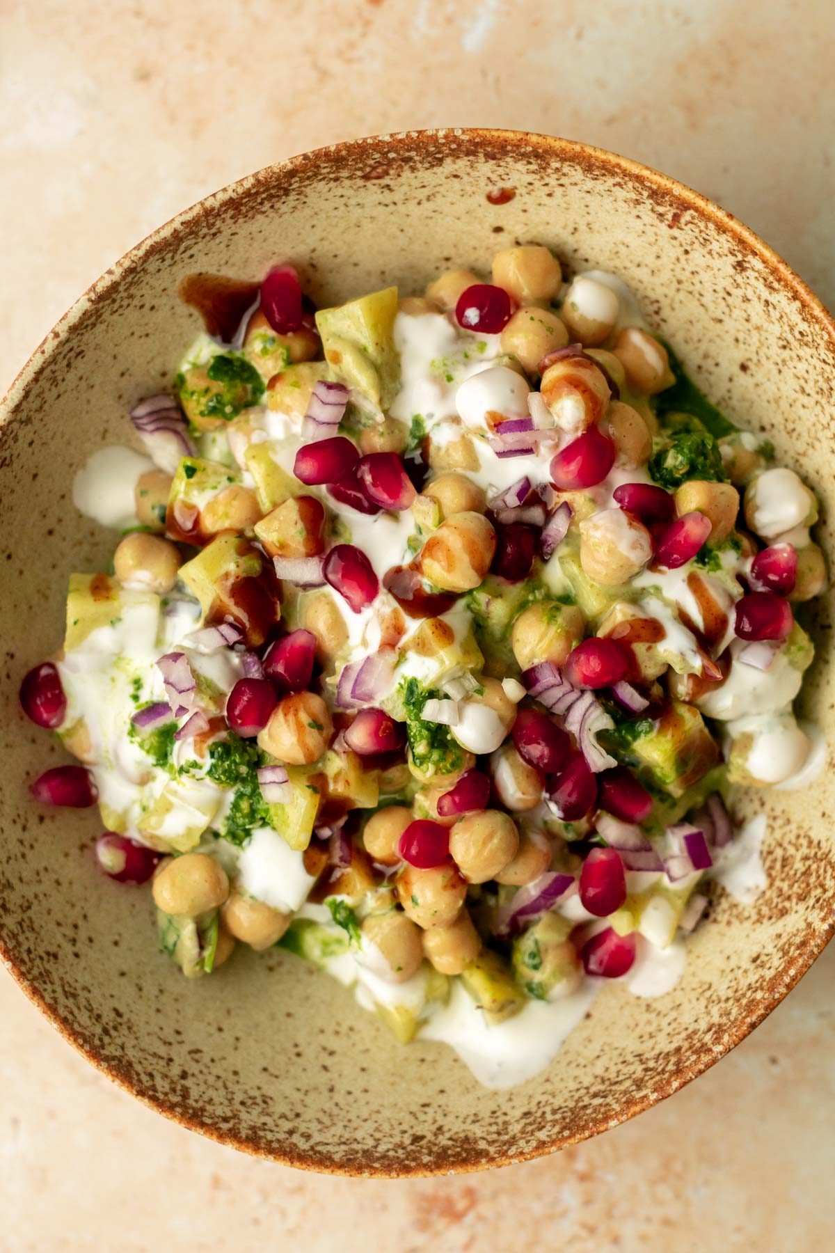 Easy Aloo Chana Chaat Recipe with Yogurt